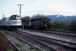 SP 7502 East with Amtrak excursion in MR yard